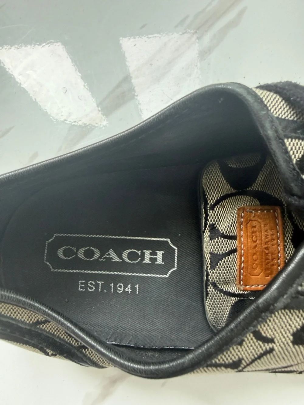 Coach Drake Low-Top Signature Canvas Sneakers in Tan and Black - Picture 2 of 14